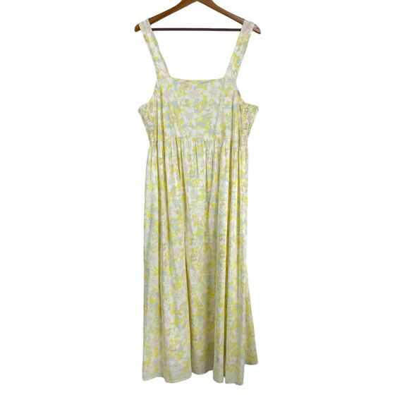 Hatch The Nines Target NWT Floral Smocked Tank Maternity Dress Size XL Yellow - Picture 3 of 10